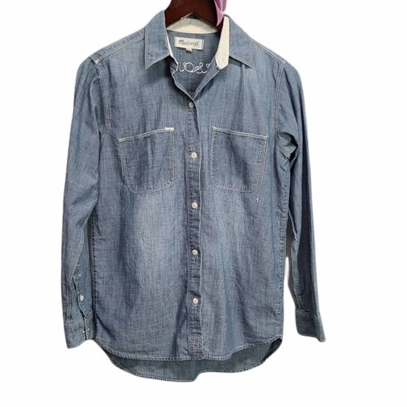 Madewell Denim Long Sleeve Blue Shirt Size XS‎ - Picture 1 of 5